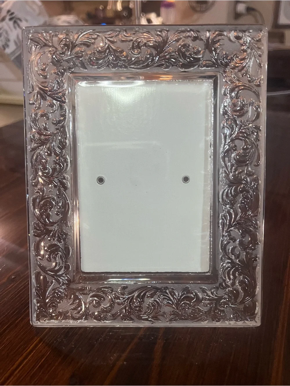 Vintage Ornate Lead Crystal 3.5x5in Picture Frame